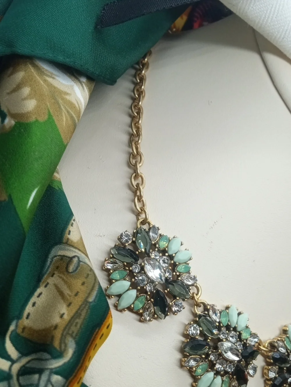 J.CREW BEJEWELED TRIPLE STARBURST NECKLACE